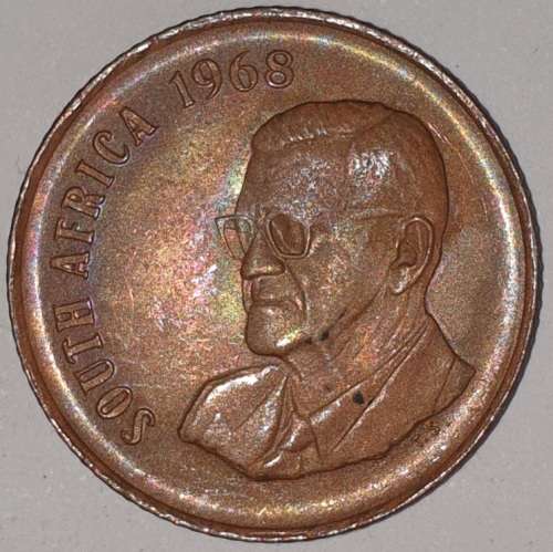 1968 ENG - 2 CENT COIN (TWO CENT COIN) - RSA - BRONZE - KM#66.2 - WILDEBEEST
